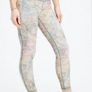 Fabletics Define Powerhold High-Waisted 7/8 Leggings Pastel Marble Print Size S